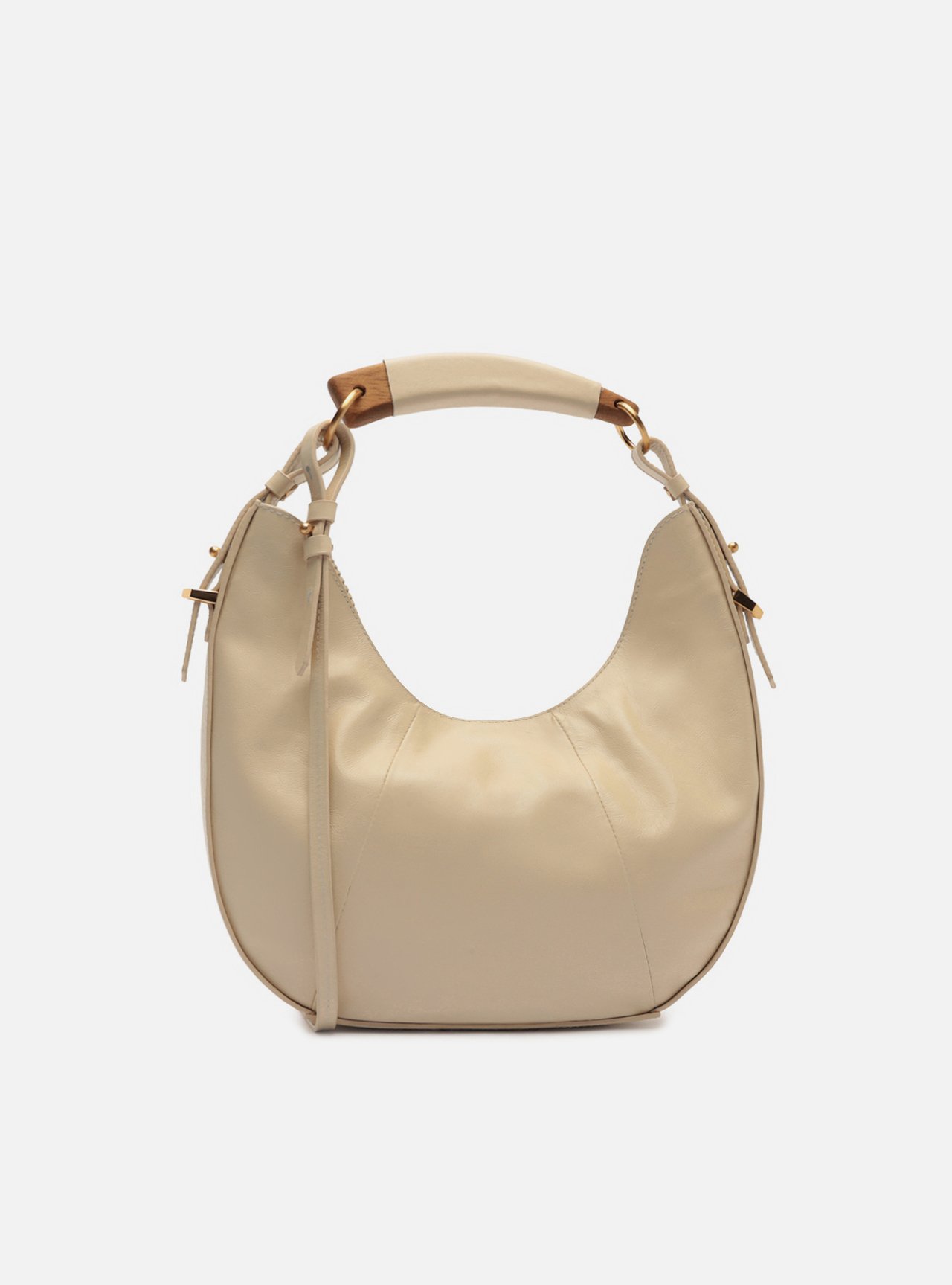 Bolsa Hobo Branca Couro Média Tressê — foto 3