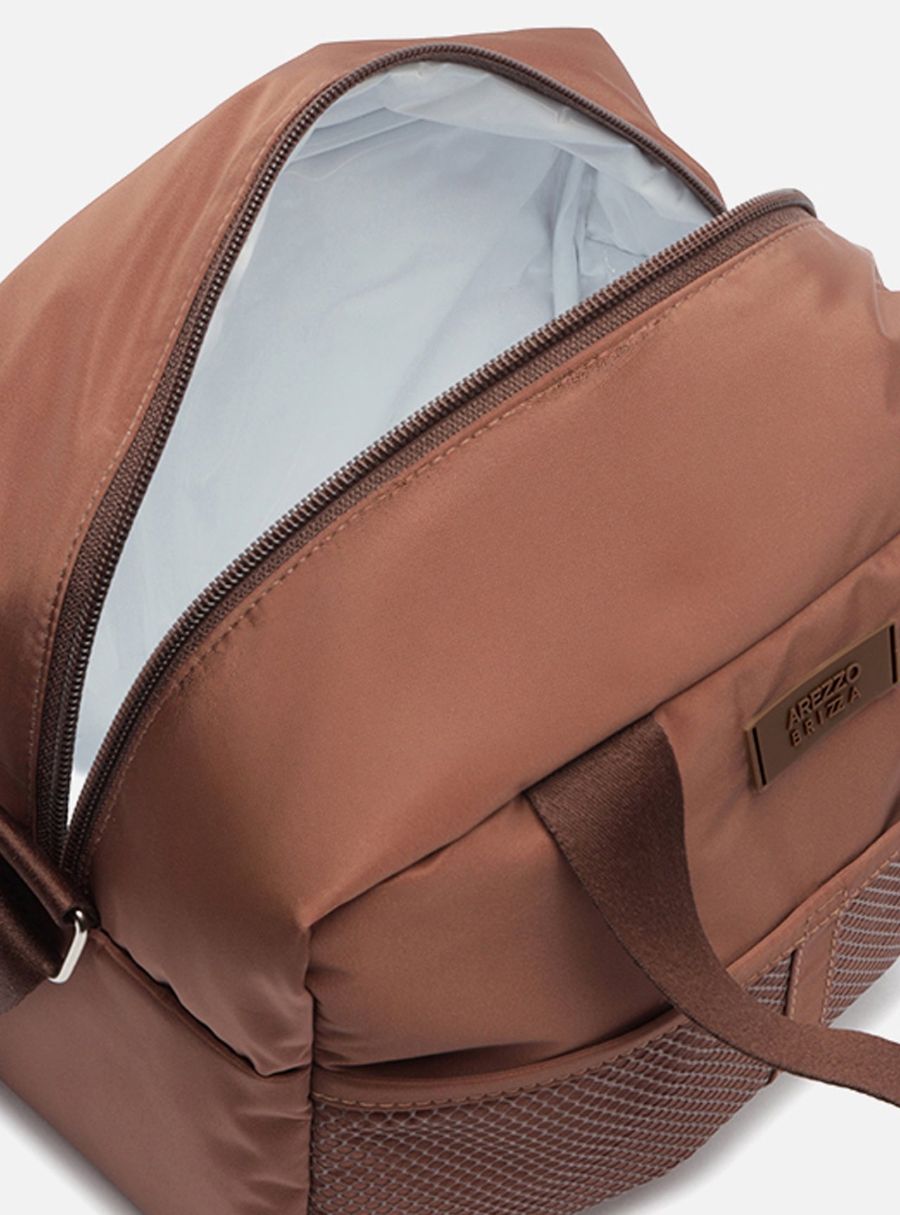 Bolsa Tiracolo Marrom Média Metais Brizza — foto 4