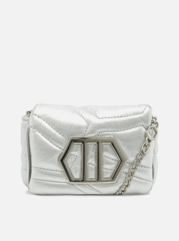 Mini Bag Tiracolo Prata Couro Emma