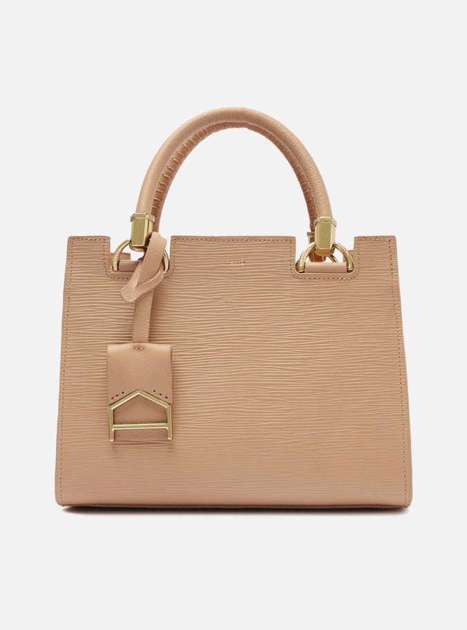 Bolsa Tote Nude Couro Abraccio Média