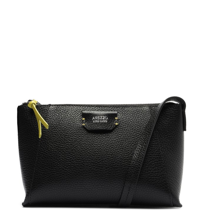 Bolsa Tiracolo Preta Couro Ísis Pequena