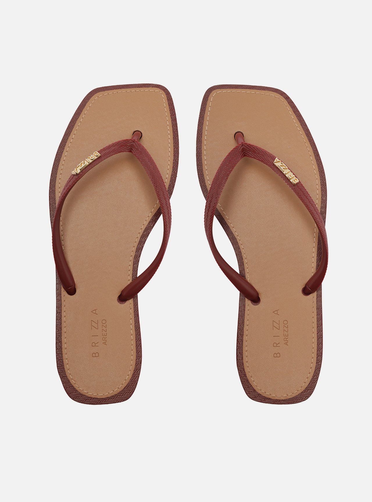 Chinelo de Dedo Vermelho Flatform Metais Brizza — foto 1