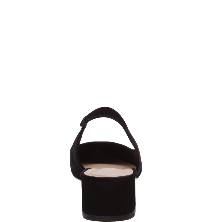 Scarpin Nobuck Slingback Preto
