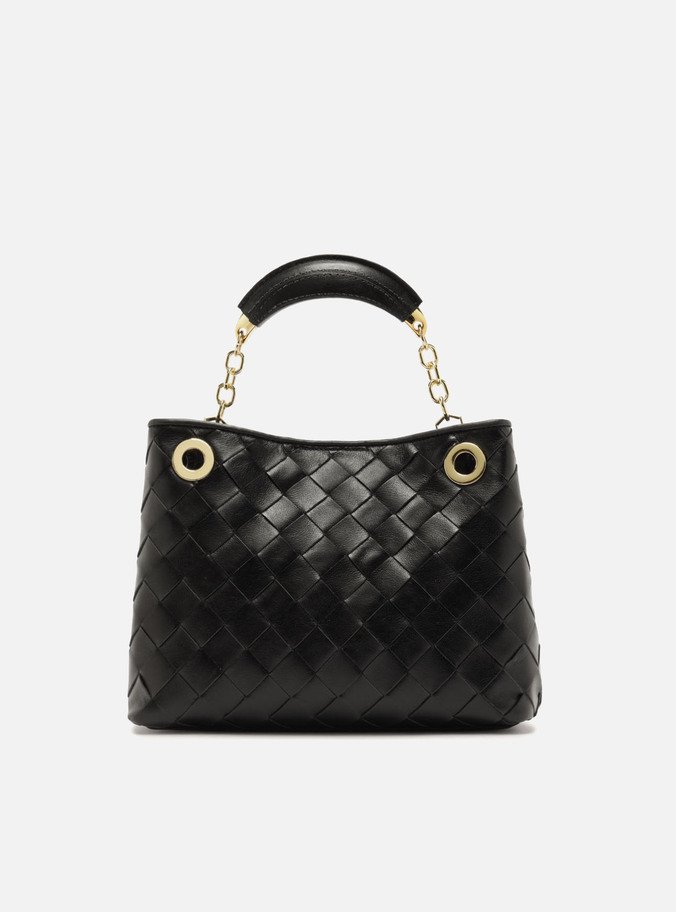 Bolsa Tote Preta Couro Média