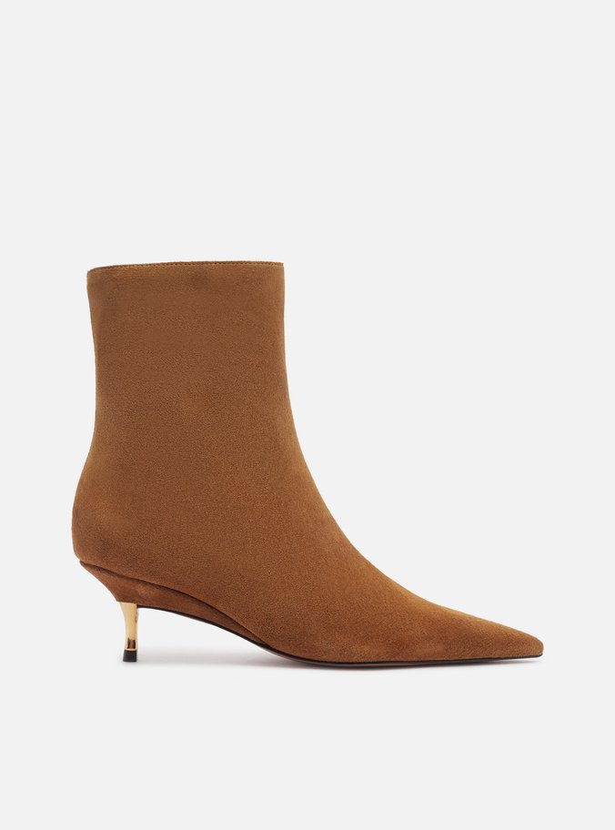 Bota Marrom Camurça Bico Fino