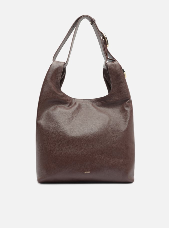 Bolsa Hobo Marrom Couro Média