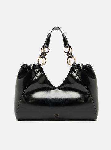 Bolsa Shopping Preta Grande Argolas