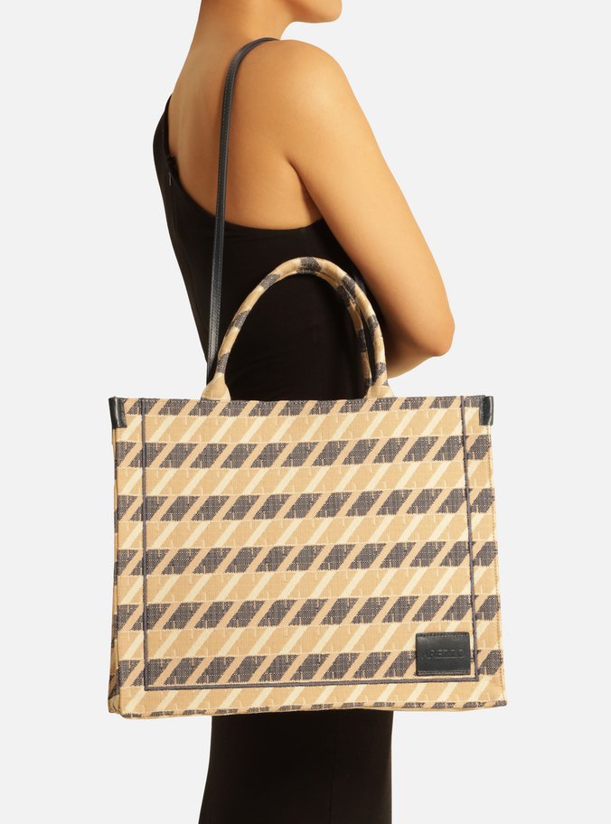 Bolsa Shopping Azul Jacquard Grande ZZ Graphic
