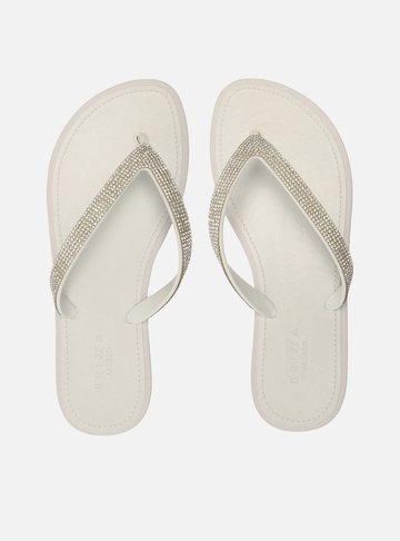 Chinelo Branco Brizza Strass