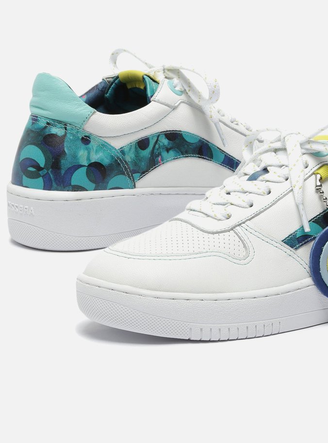 Tênis Azul Couro Flatform Graziella Pinto