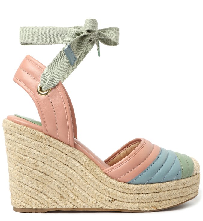 Espadrille Multicolorida Soft Anabela Amarração