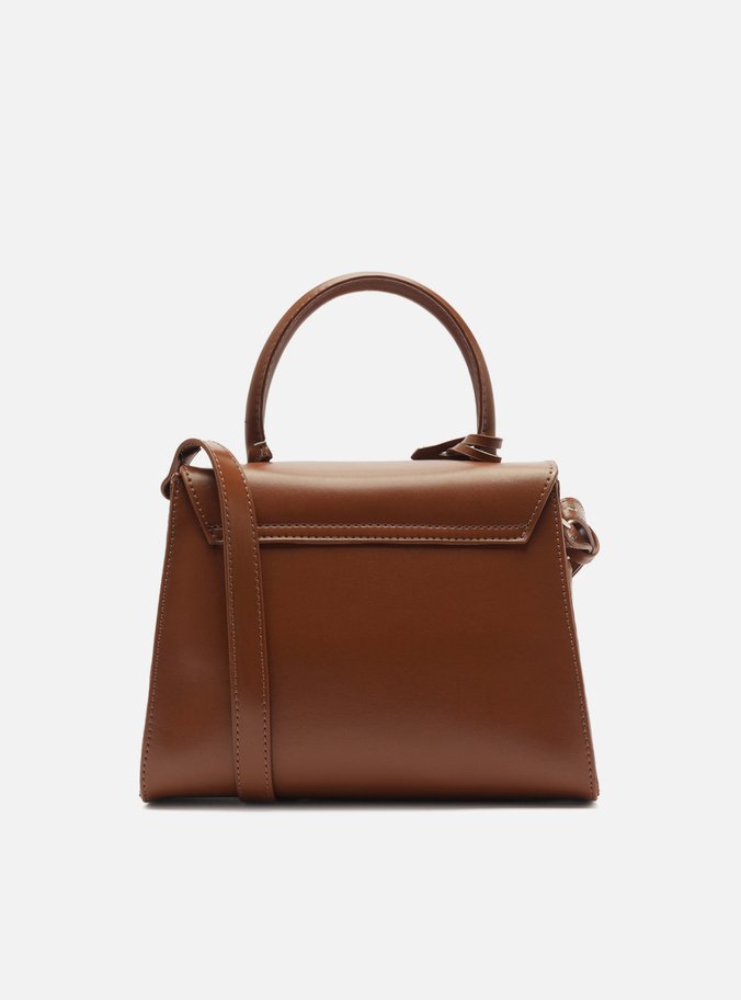 Bolsa Satchel Marrom Iara Média Laranja