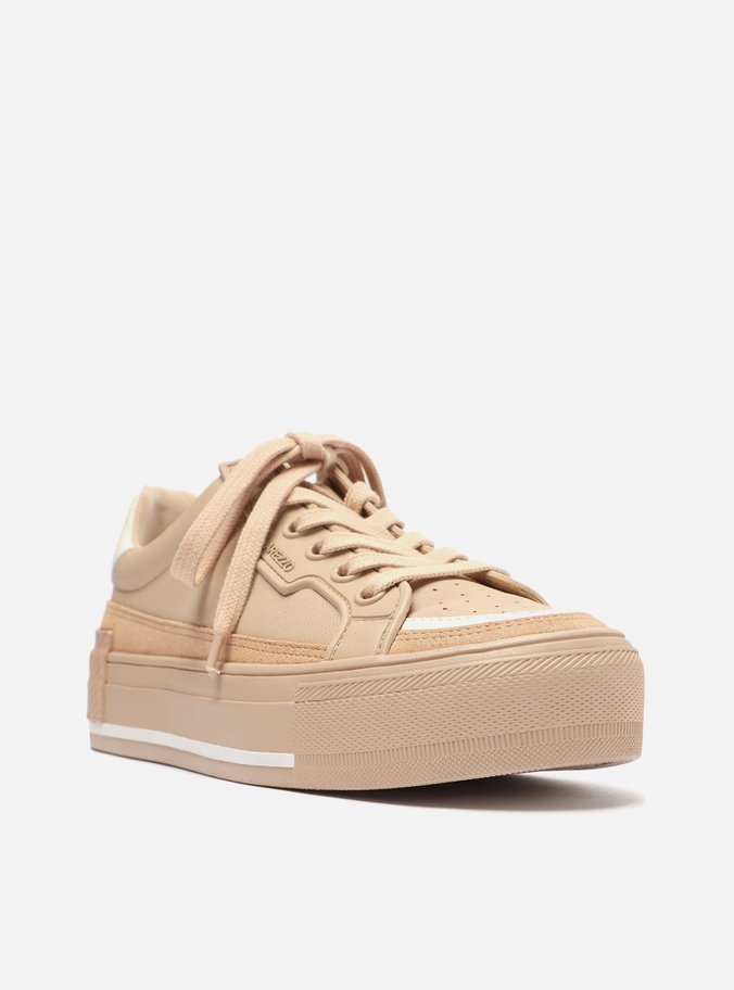 Tênis Bege Flatform Amarração