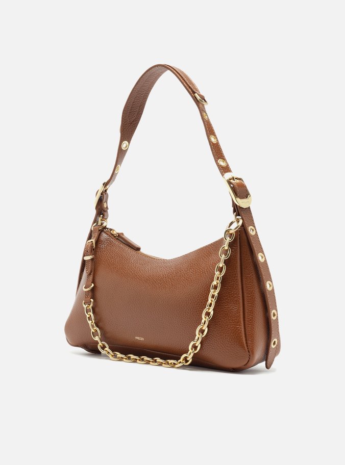 Bolsa Tiracolo Marrom Couro Média Bag Charm