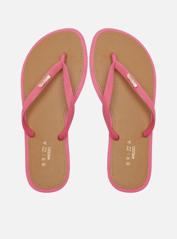 Chinelo de Dedo Tiras Pink Palmilha Marrom