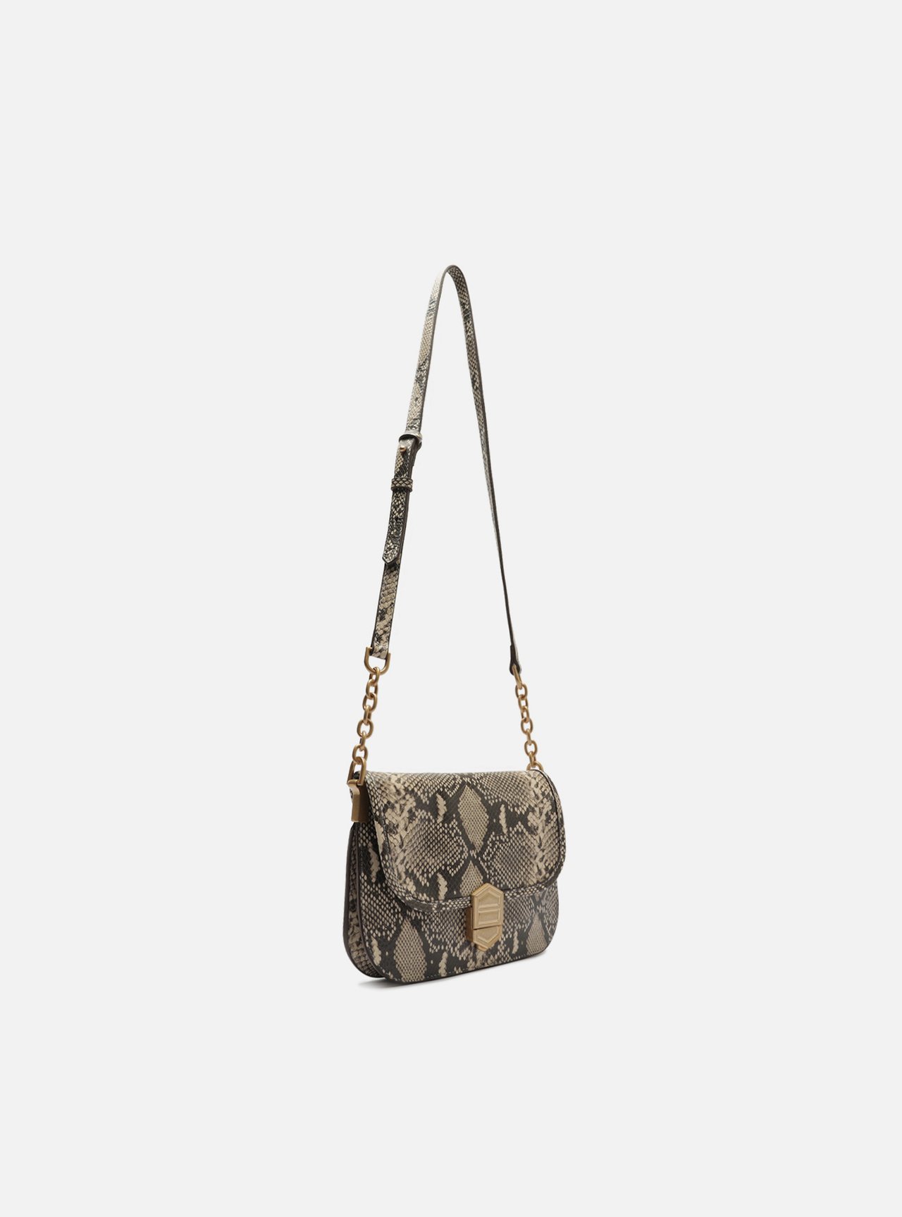 Bolsa Tiracolo Snake Couro Pequena Peça Metal — foto 5
