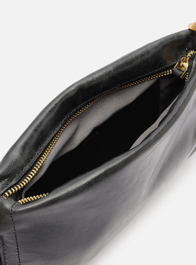 Bolsa Tiracolo Preta Couro Worn Média