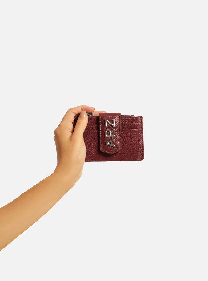 Porta-Cartões Vinho Couro Bolso ARZ