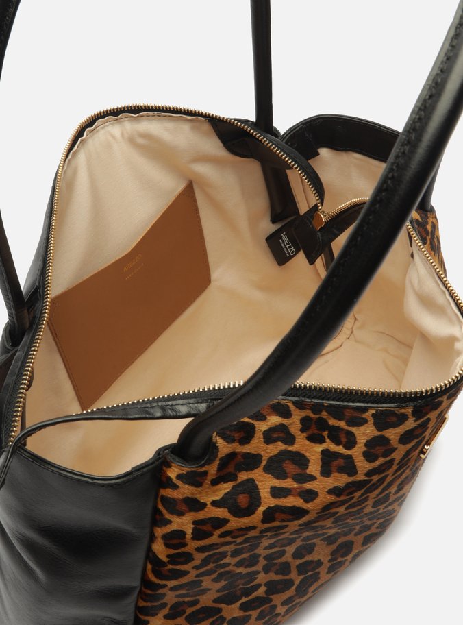 Bolsa Shopping Animal Print Grande Tag Metal