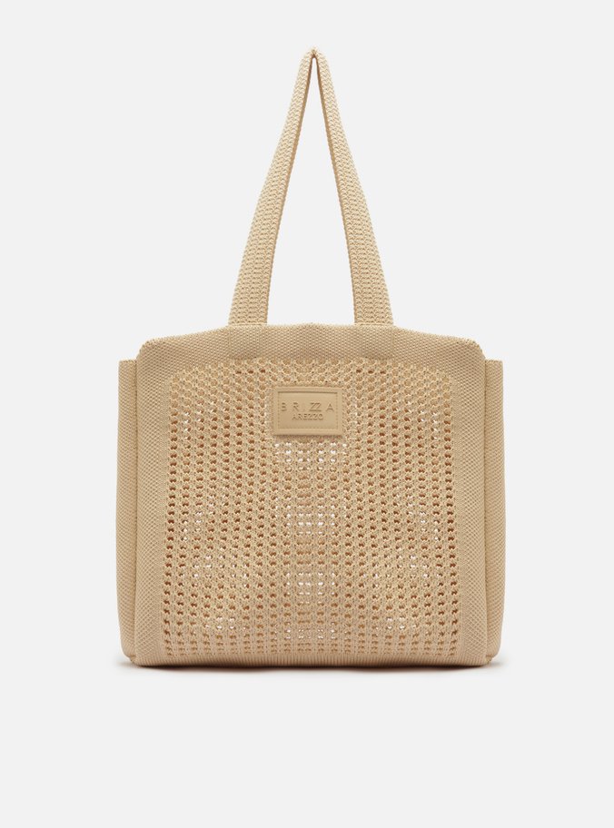 Bolsa Shopping Areia Crochê Mônaco Grande