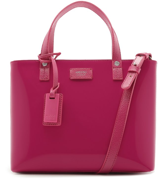 Bolsa Tote Verniz Perla Média Summer Pink