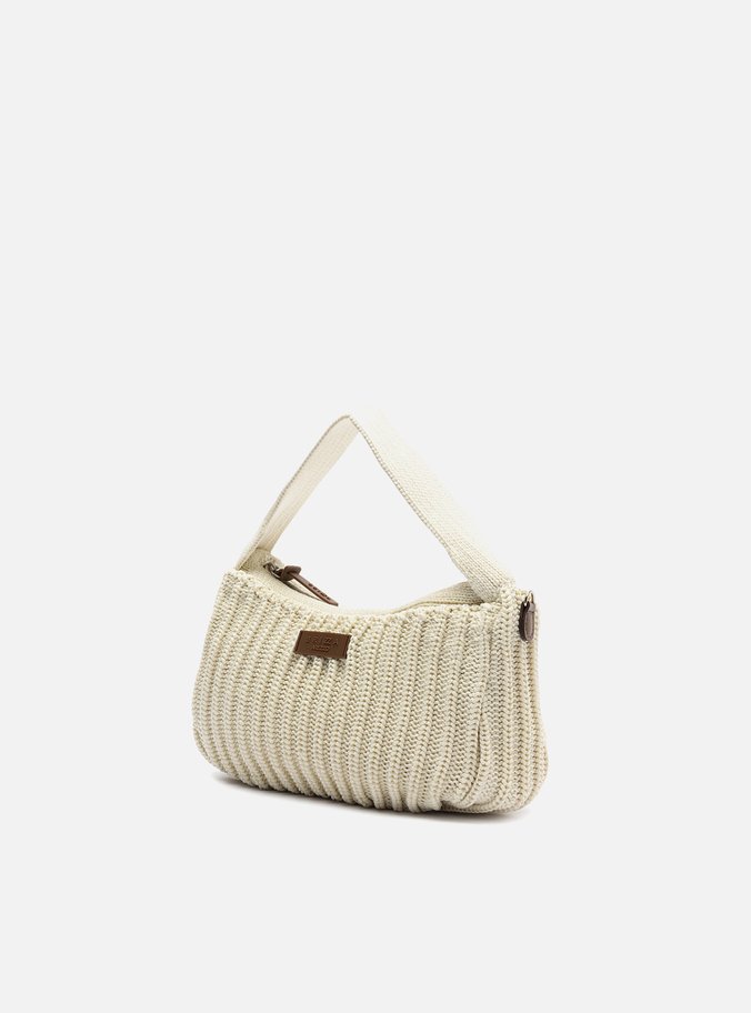 Bolsa Tiracolo Crochê Off-White Pequena
