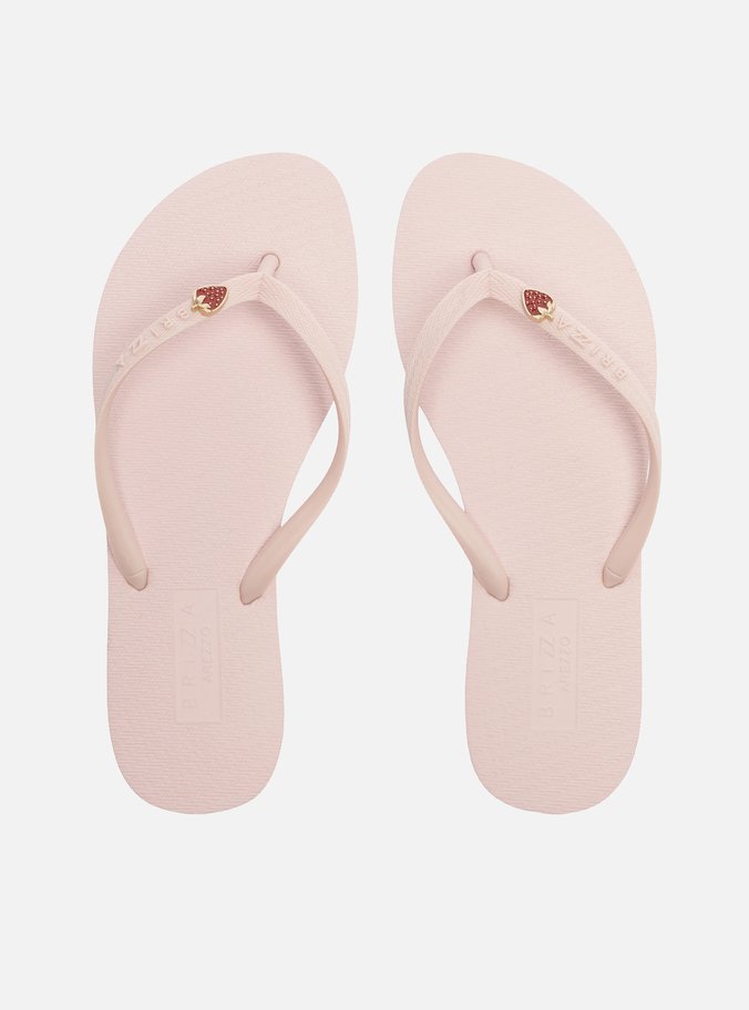 Chinelo de Dedo Rosa Flatform Metais Brizza