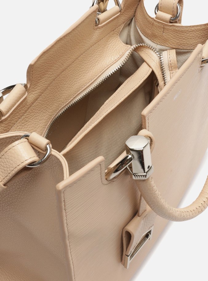 Bolsa Tote Nude Couro Abbraccio Grande Texturizada
