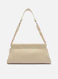 Bolsa Shoulder Off-White Couro Grande Corrente Dupla