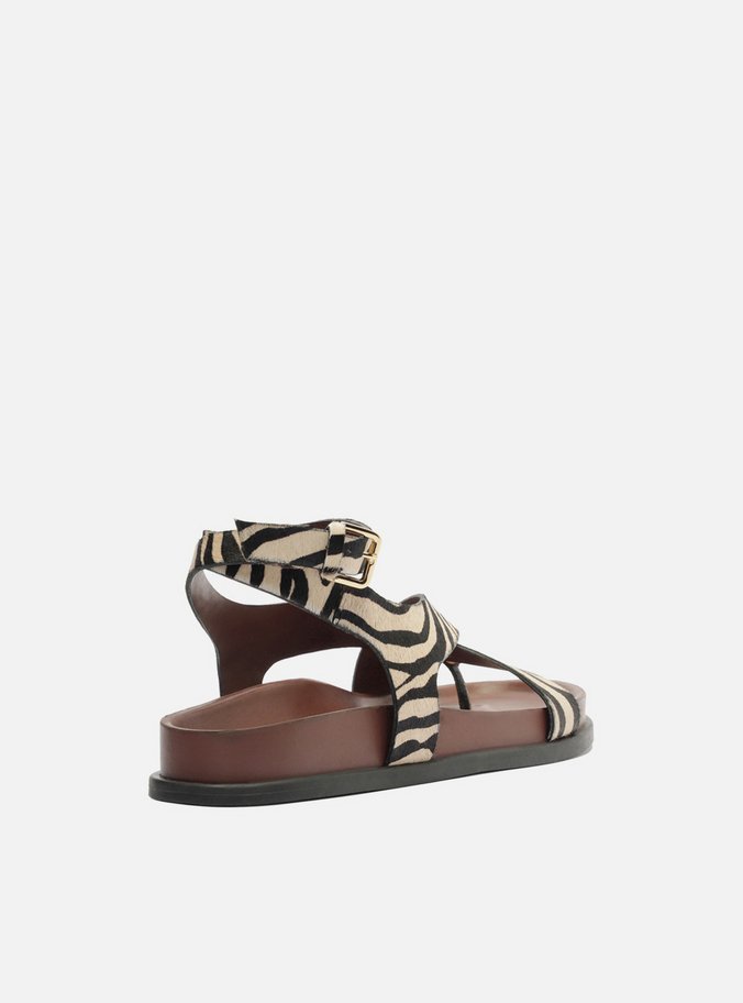 Sandália Papete Animal Print Metal Bold