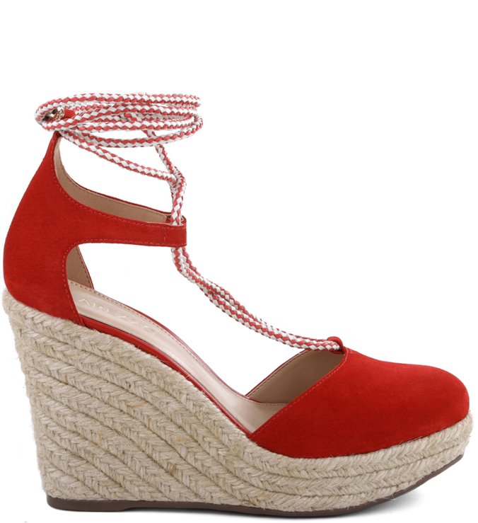 Espadrille Lace-up Suede Flame