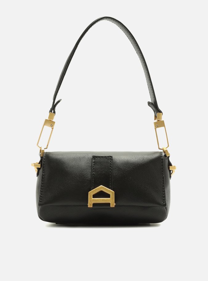 Bolsa Tiracolo Preta Couro Gisele Pequena