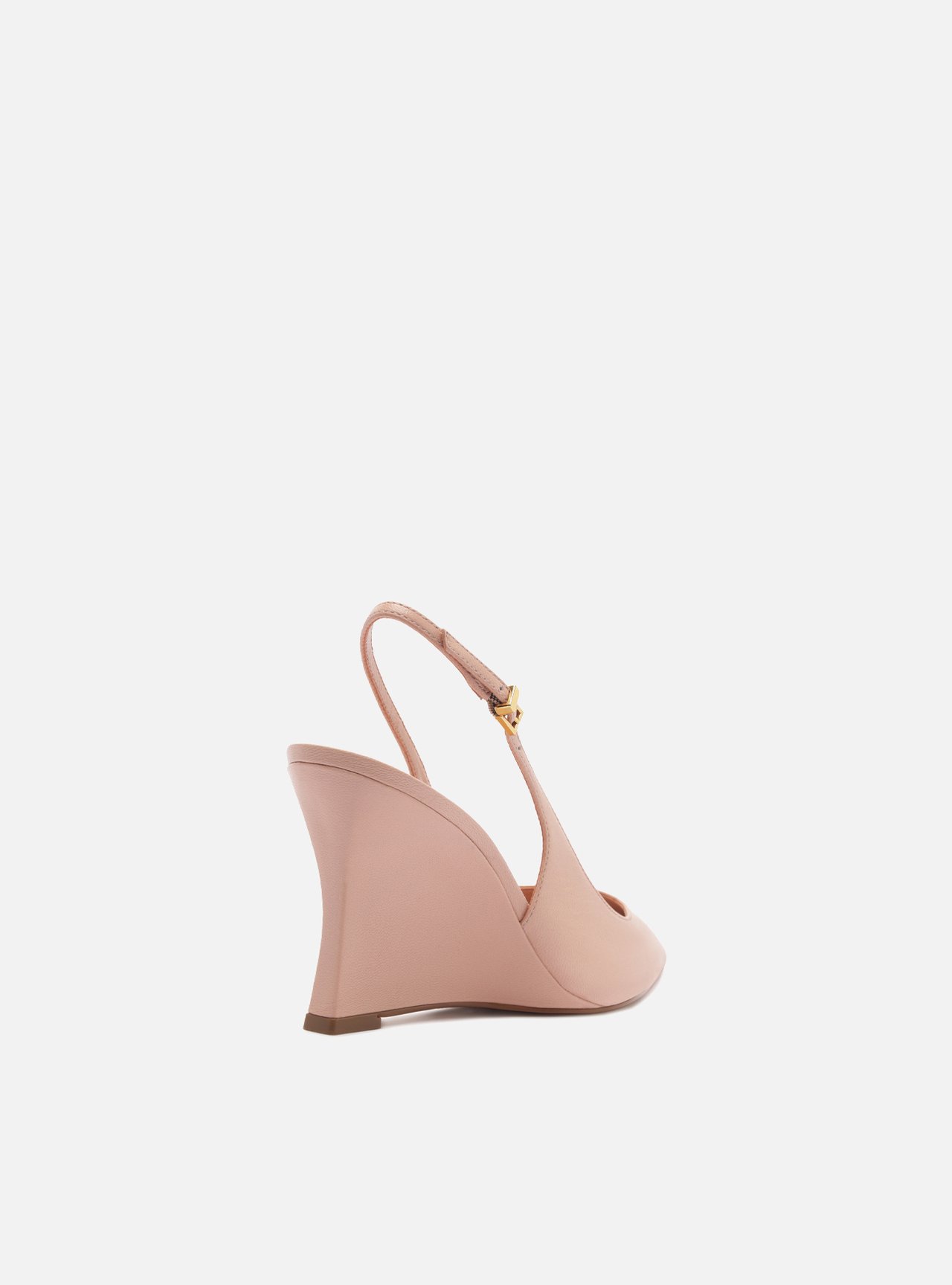 Scarpin Rosa Soft Couro Salto Alto Anabela Slingback — foto 3