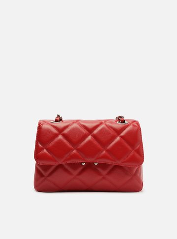 Bolsa Tiracolo Vermelha Couro Mizz Média