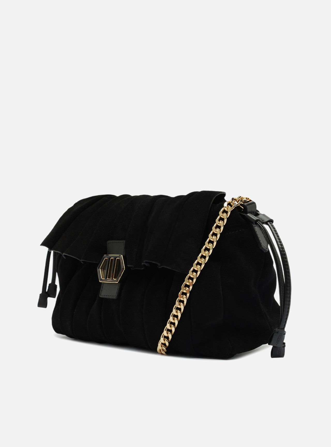 Bolsa Preta Grande Alça Dourada — foto 2