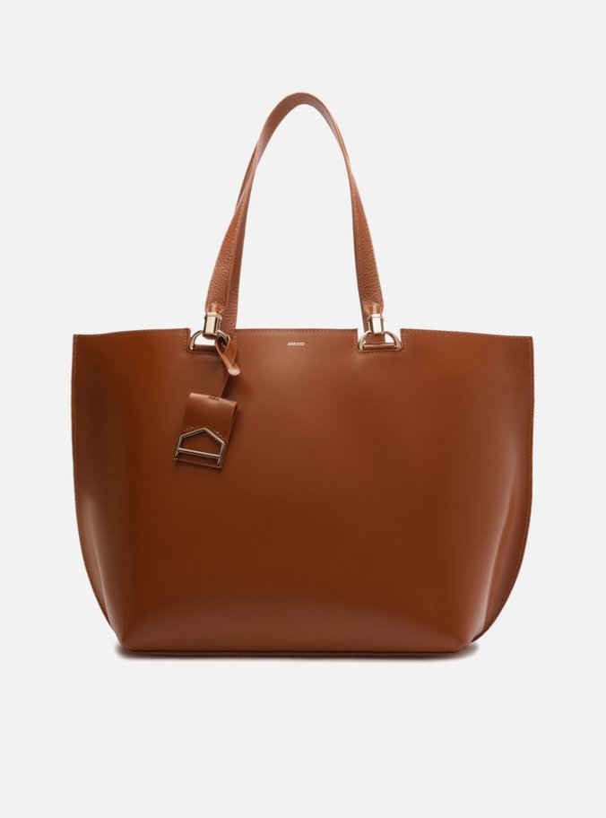 Bolsa Shopping Marrom Couro Abraccio Grande