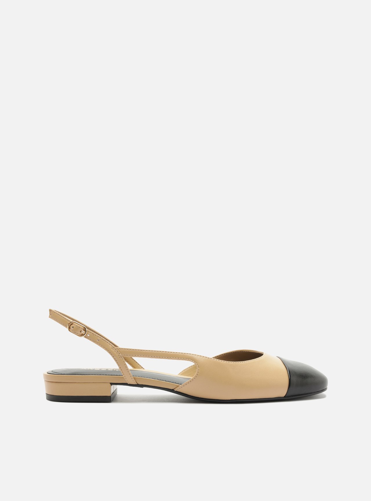 Sapatilha Marrom Couro Bico Redondo Slingback — foto 1