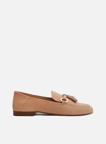 Mocassim Nude Nobuck Metal Barbicacho