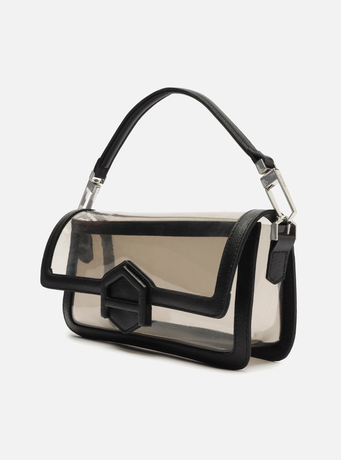 Bolsa Tiracolo Preta Vinil Média