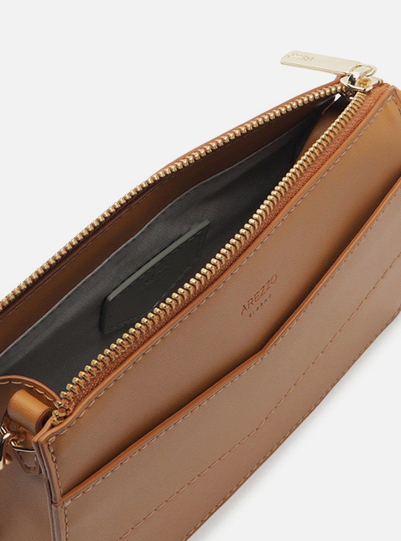 Bolsa Tiracolo Marrom Pequena Costuras — foto 4