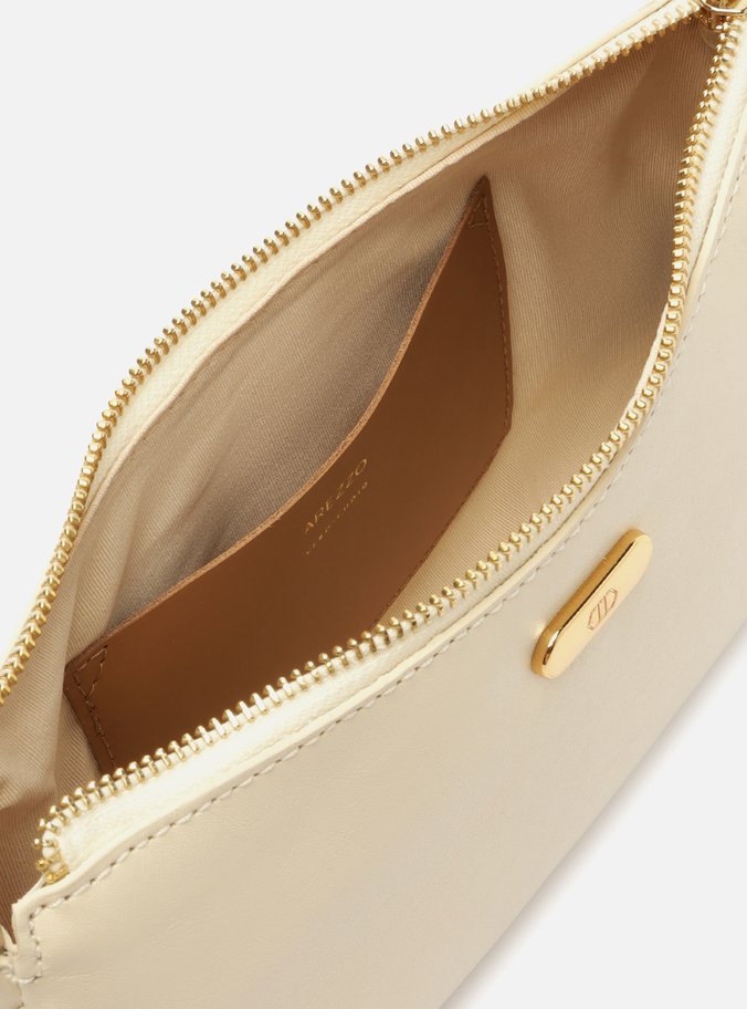Bolsa Tiracolo Branca Couro Média Esfera