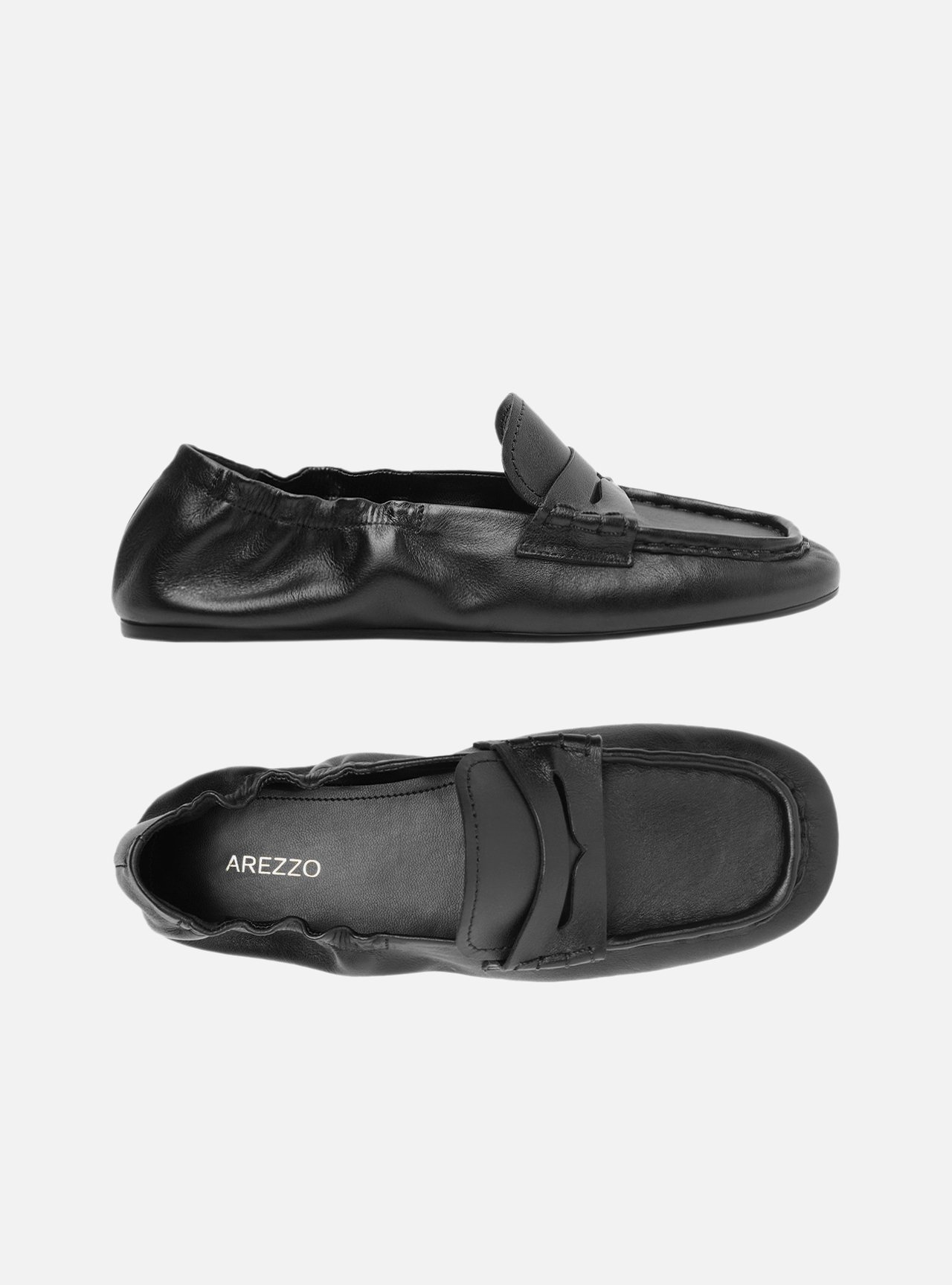 Mocassim Preto Couro Bico Quadrado Soft — foto 5