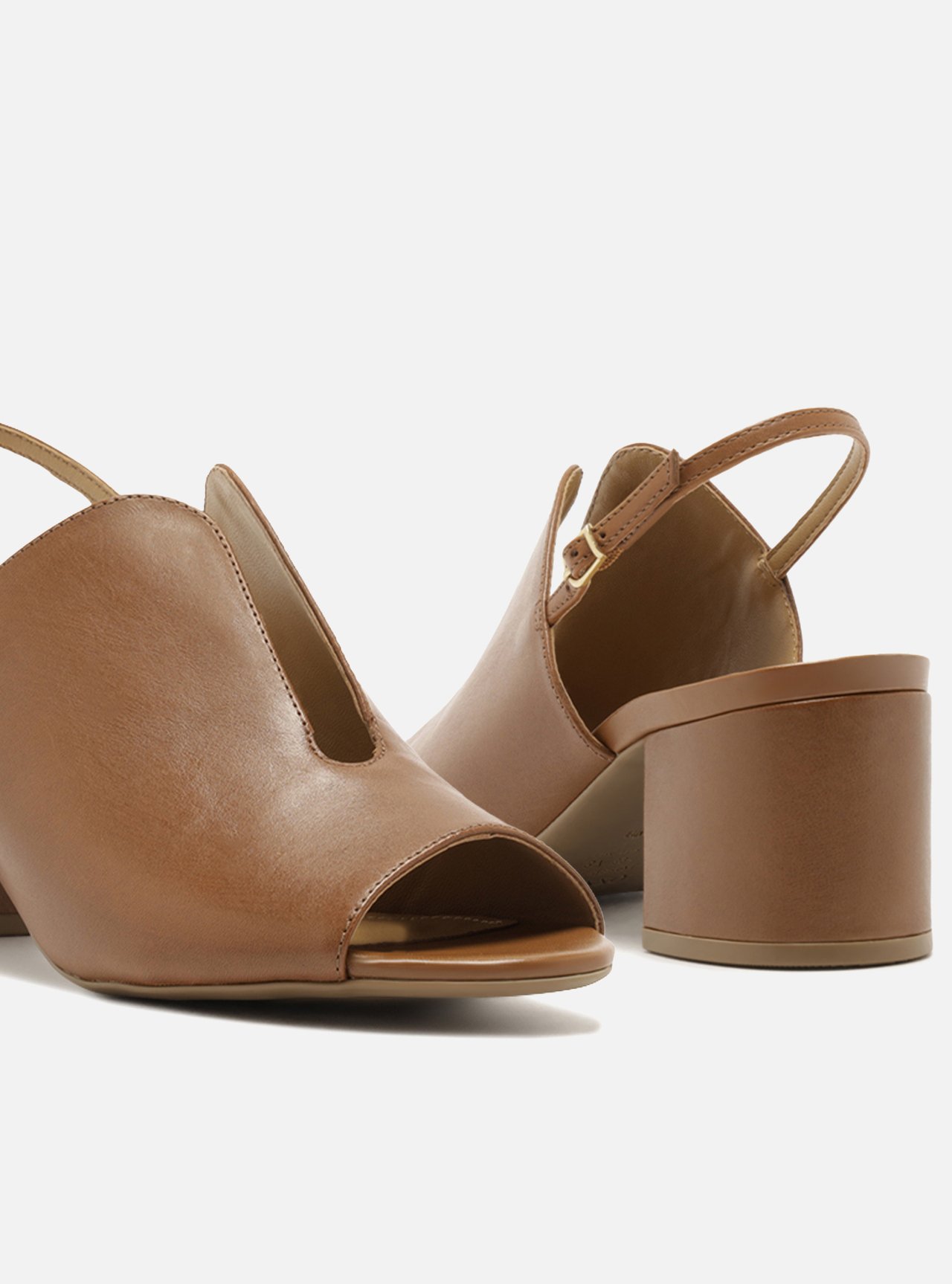 Sandália Marrom Salto Bloco Slingback — foto 4