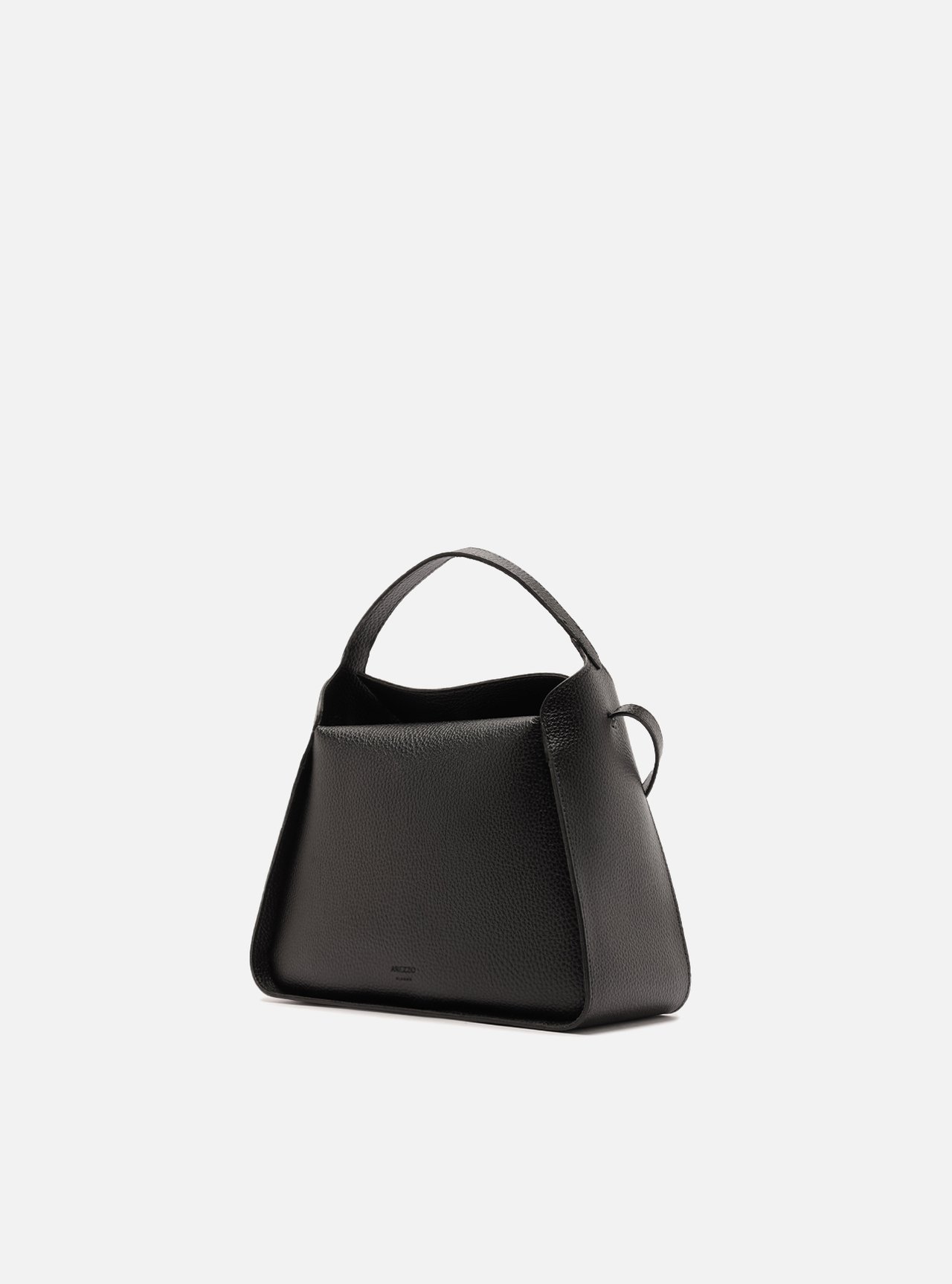 Bolsa Tote Preta Pequena Granulada — foto 2