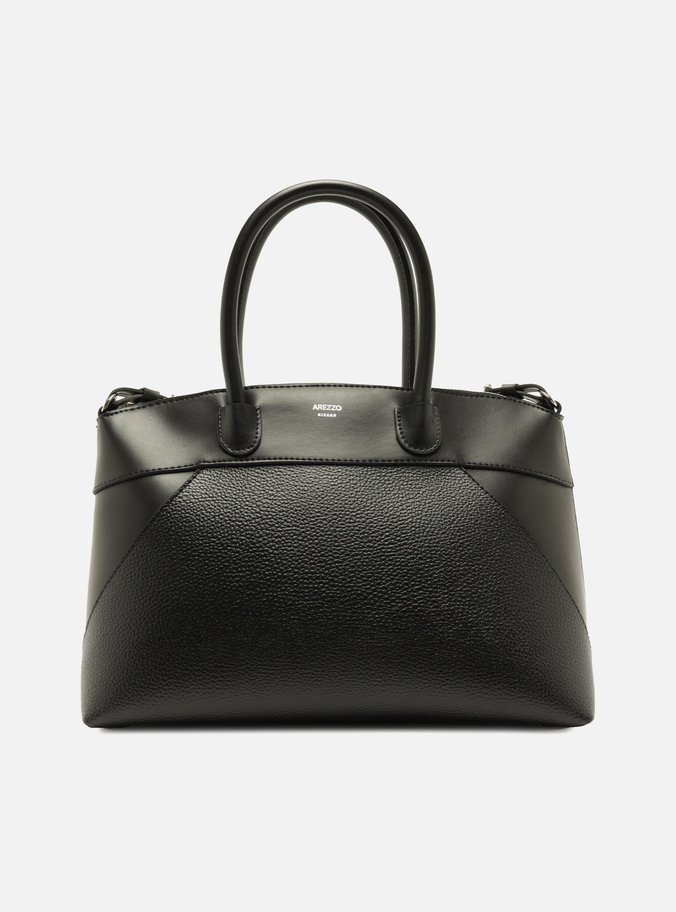 Bolsa Tote Preta Grande Mix Texturas
