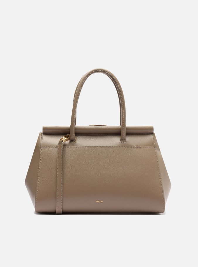 Bolsa Tote Cinza Couro Maxi Croco Grande