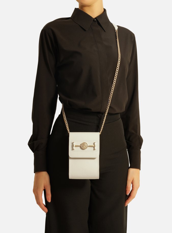 Mini Bag Branca Couro  Porta-Celular
