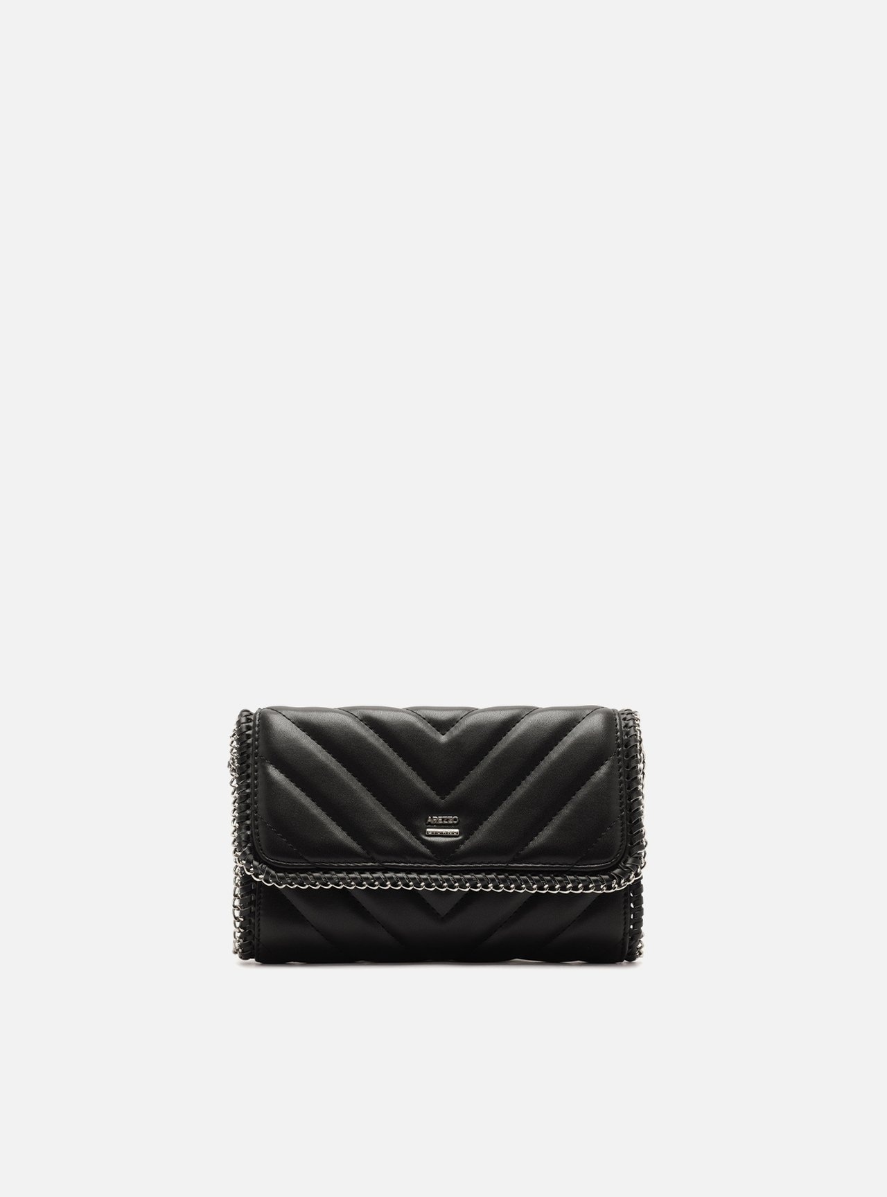 Bolsa Tiracolo Preta Pequena Matelassê Corrente