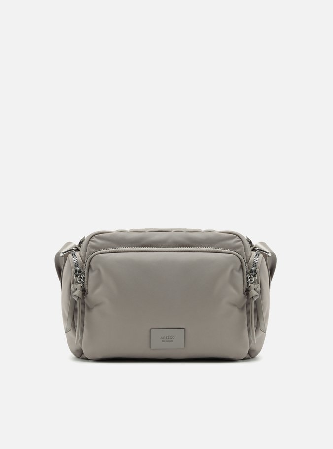 Bolsa Tiracolo Cinza Nylon Média Bolso