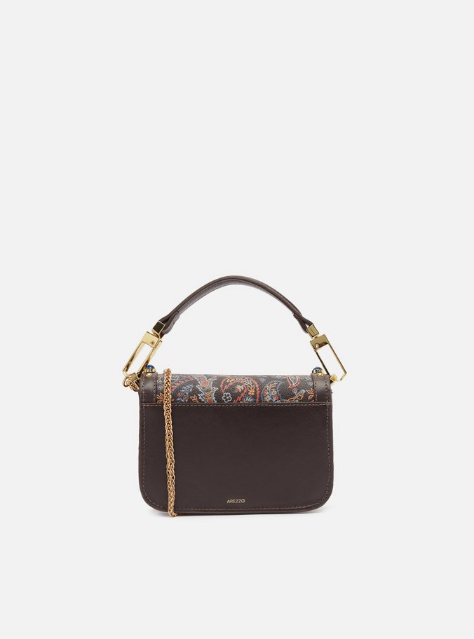 Bolsa Tiracolo Marrom Couro A001 Pequena Paisley